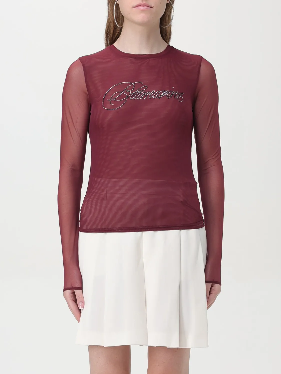 Top Blumarine in nylon a micro rete stretch