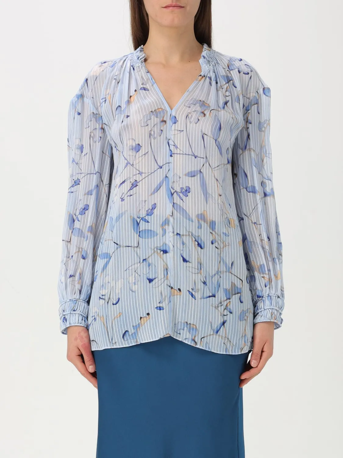 Blusa Boss in chiffon con stampa floreale