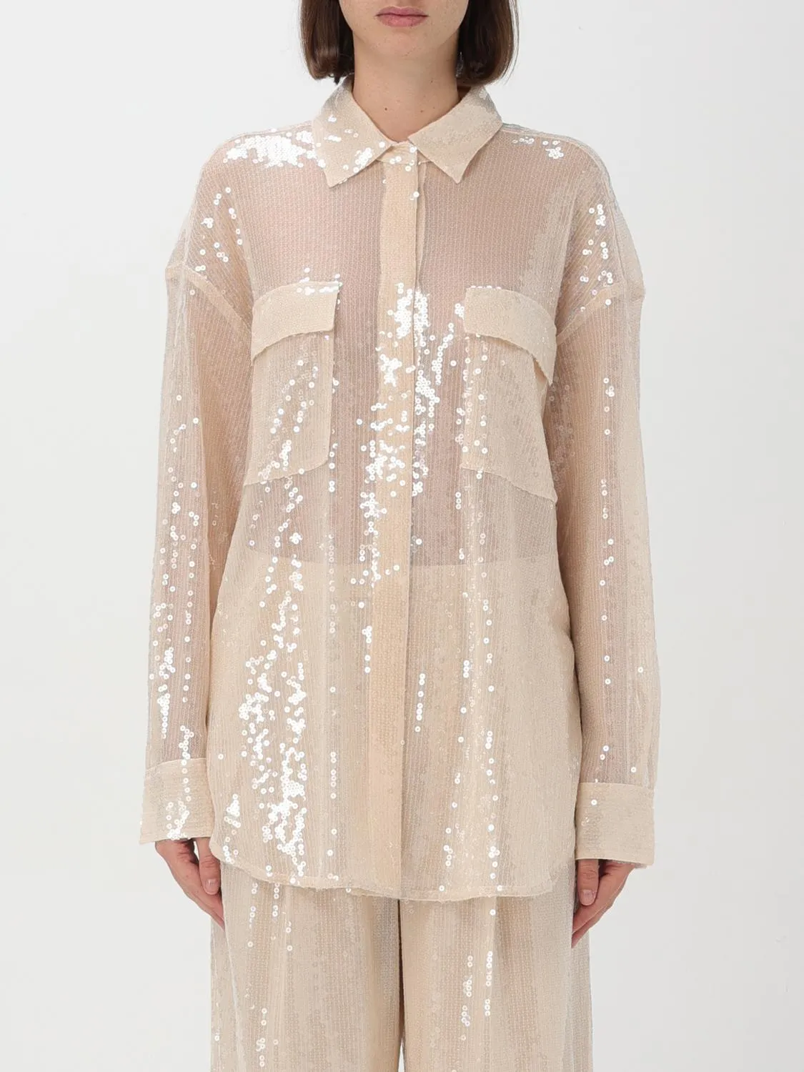 Camicia Boss in tessuto paillettato