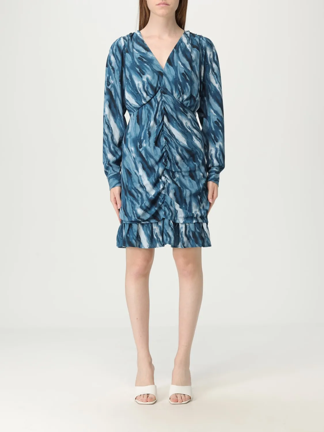 Abito Boss in viscosa con stampa astratta