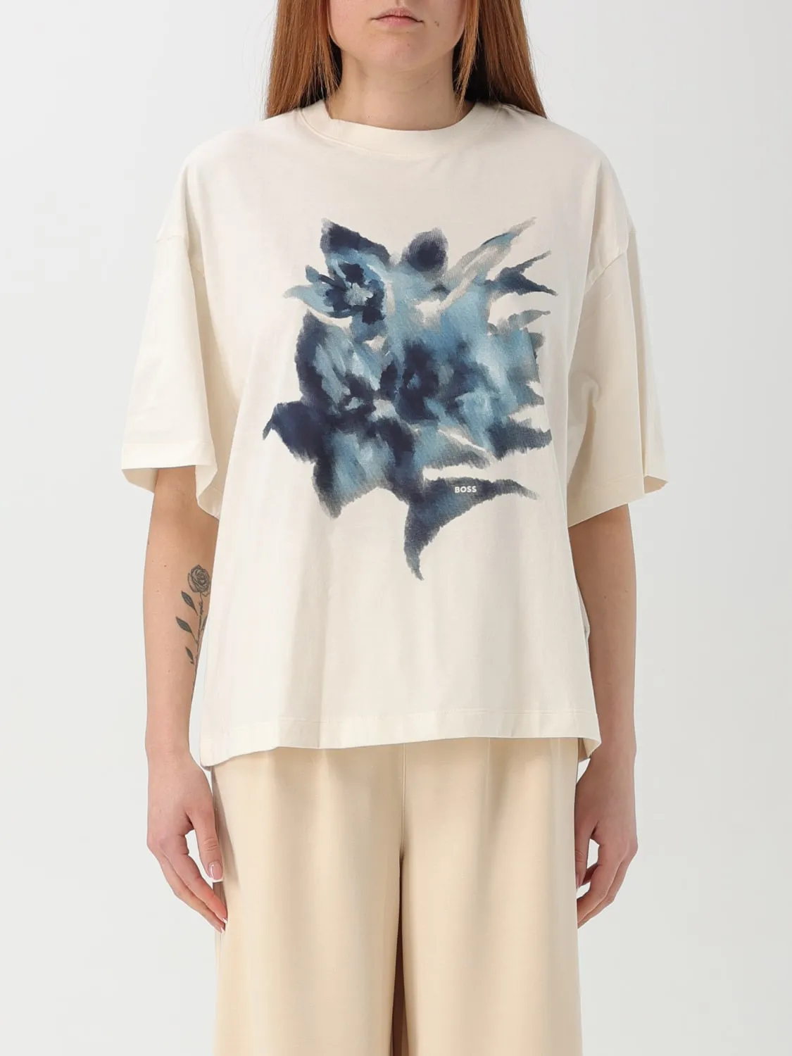 T-shirt in cotone stampato Boss