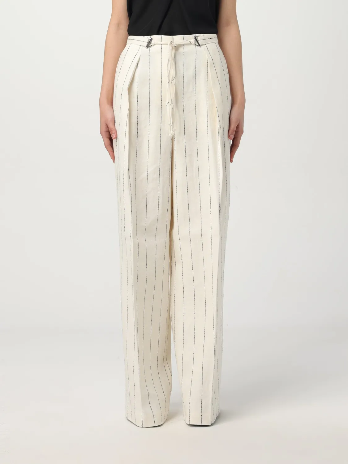 Pantalone Boss in misto lino a righe