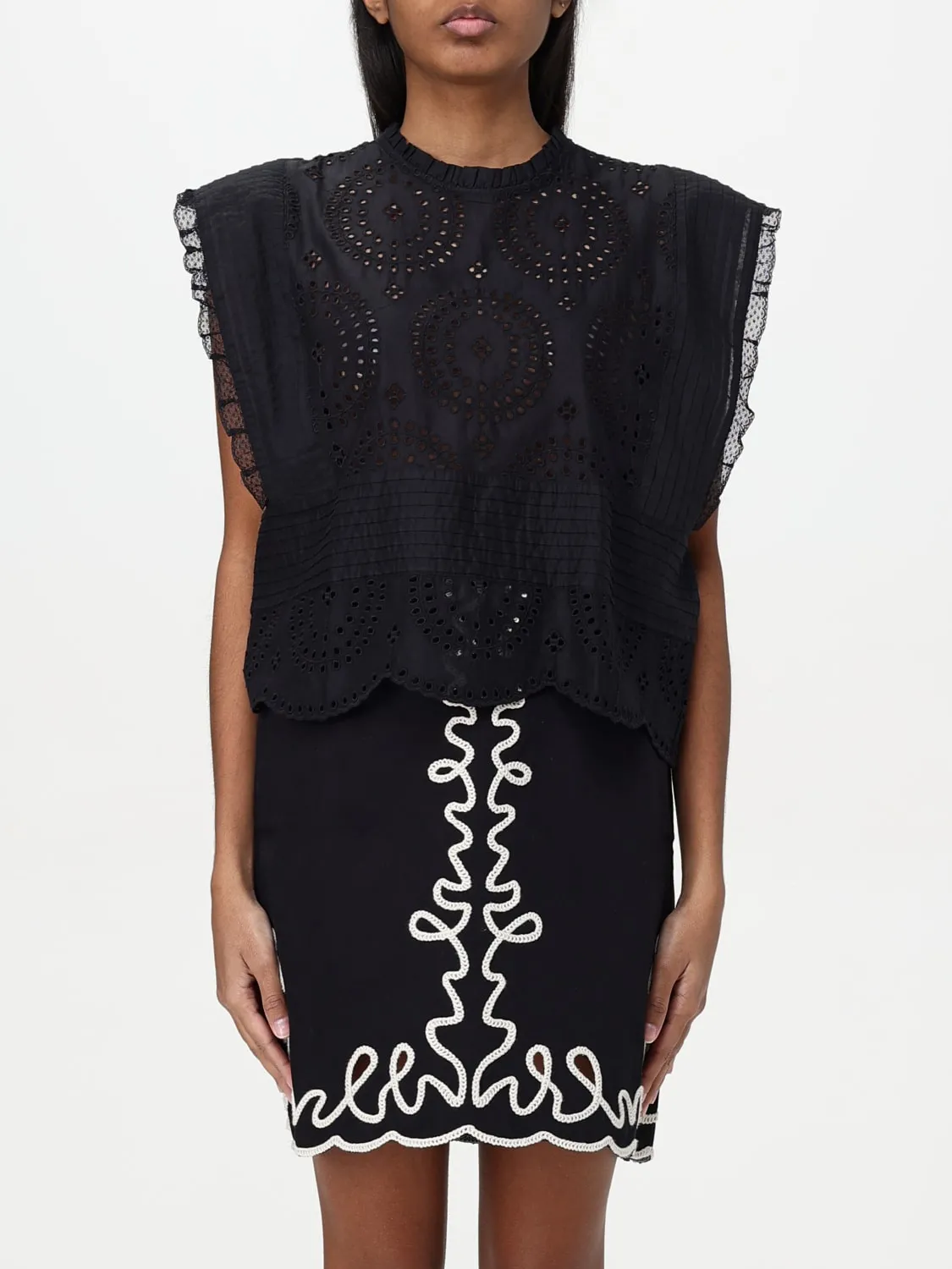 Blusa Boss in cotone con ricami