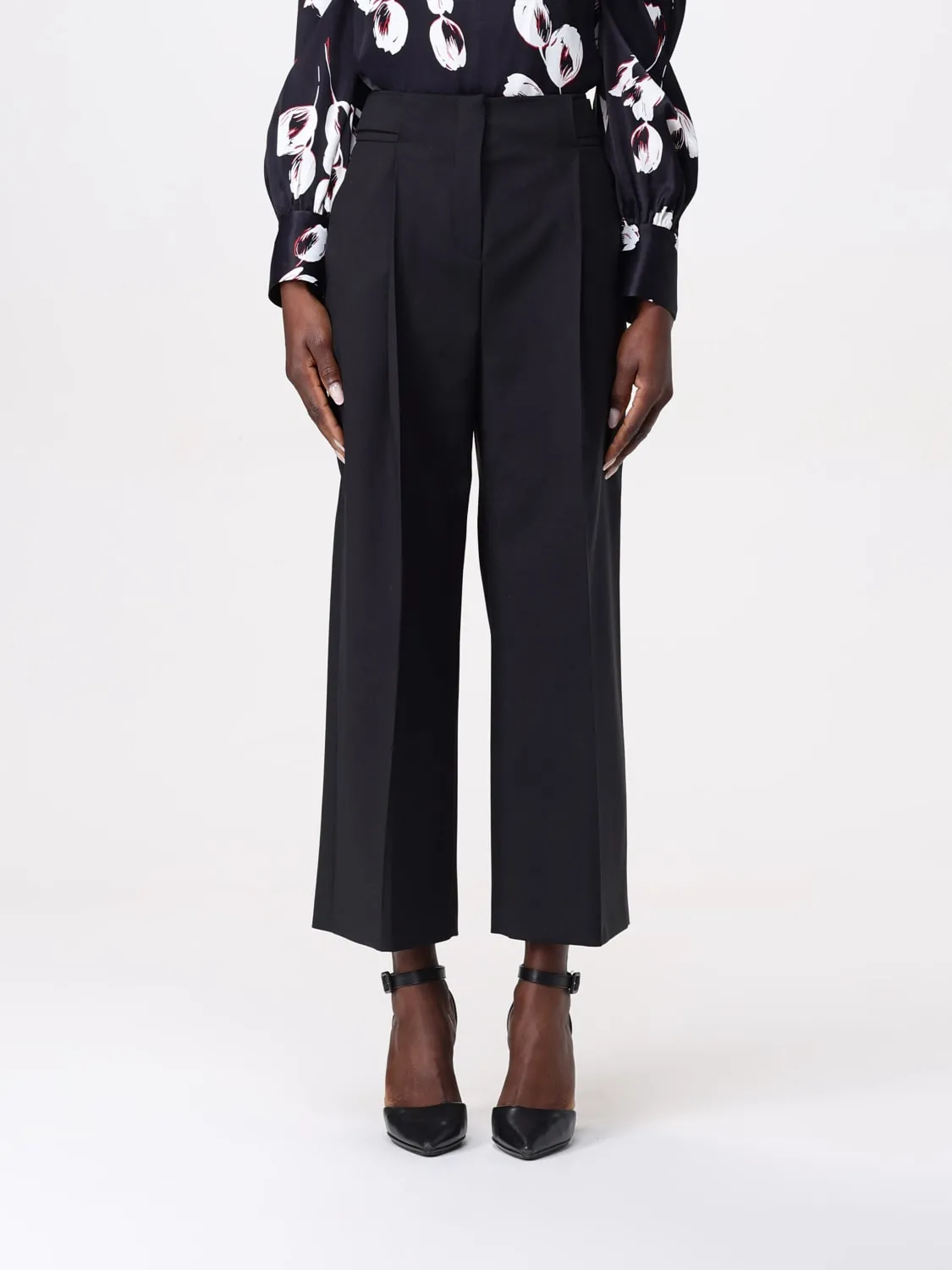 Pantalone cropped Boss in crêpe