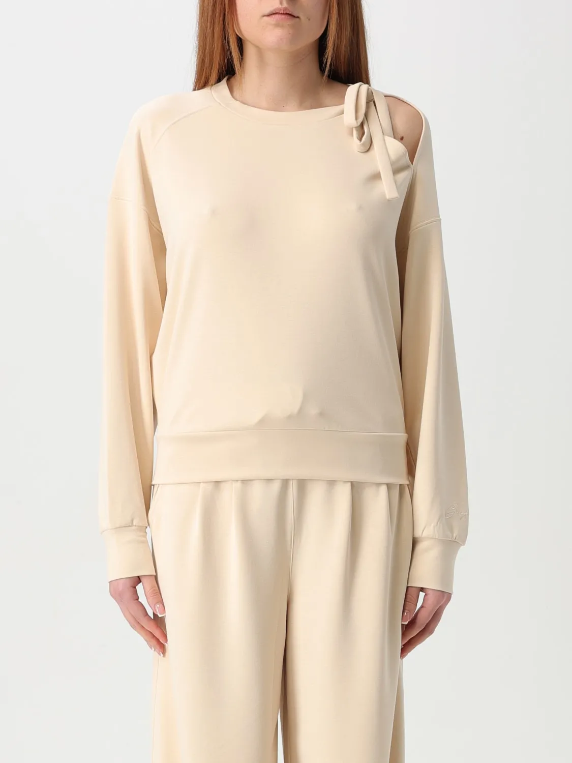 Felpa in cotone con logo Boss