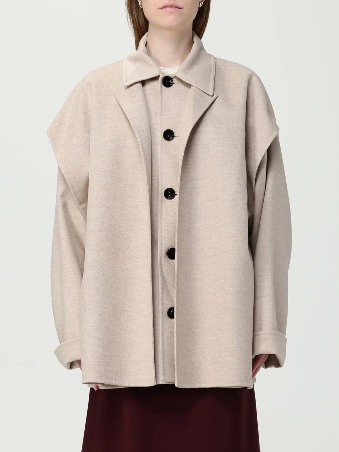 Cappotto double-layer Bottega Veneta in lana e cashmere