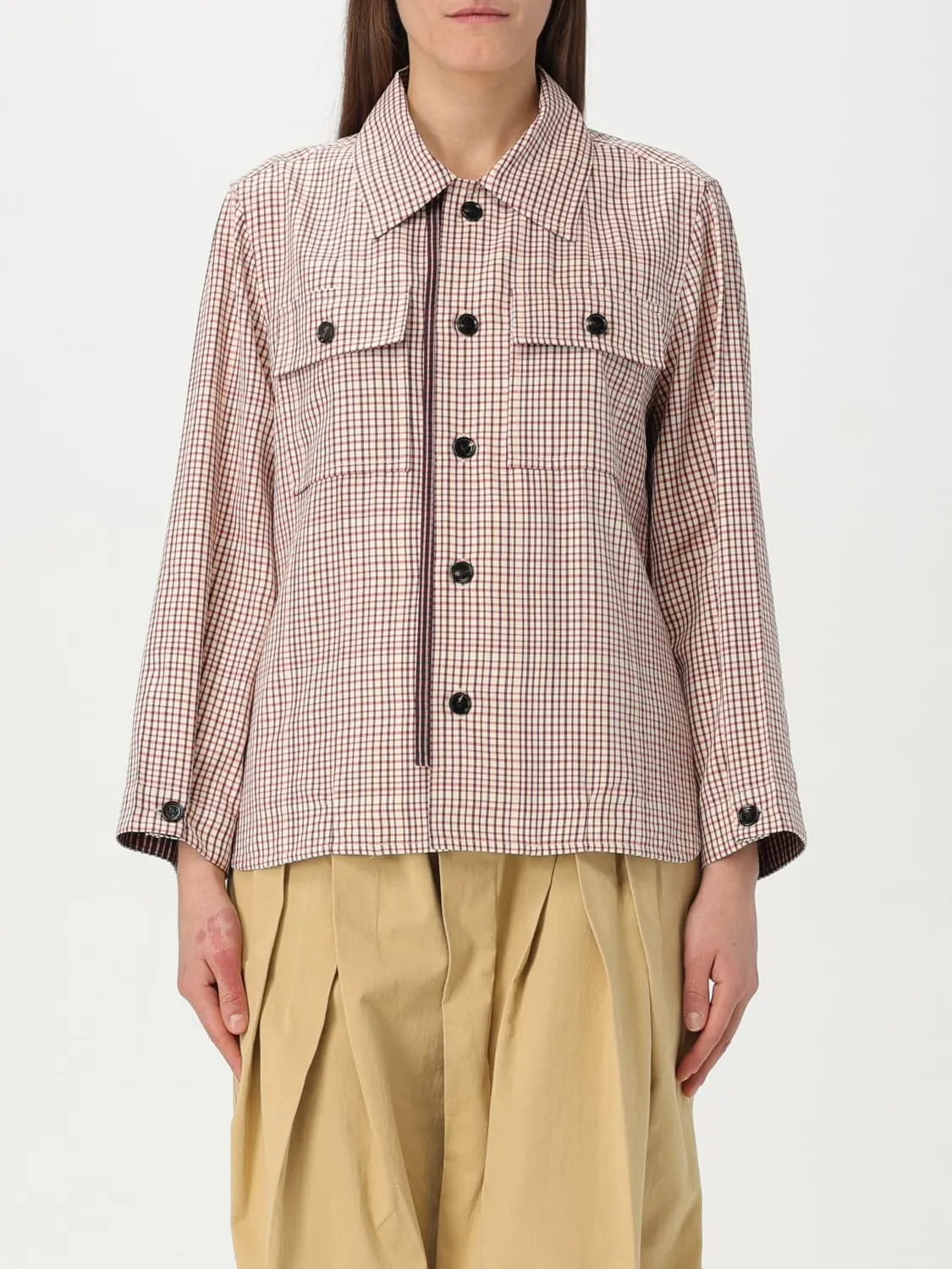 Camicia Bottega Veneta in misto viscosa check