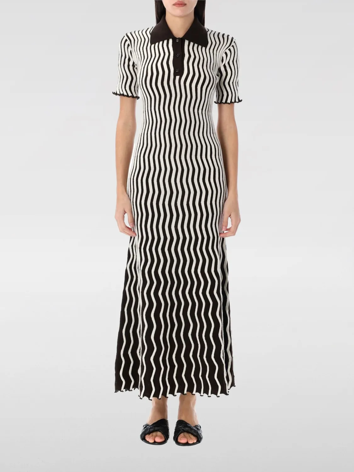 Abito chemisier Bottega Veneta in maglia di lana