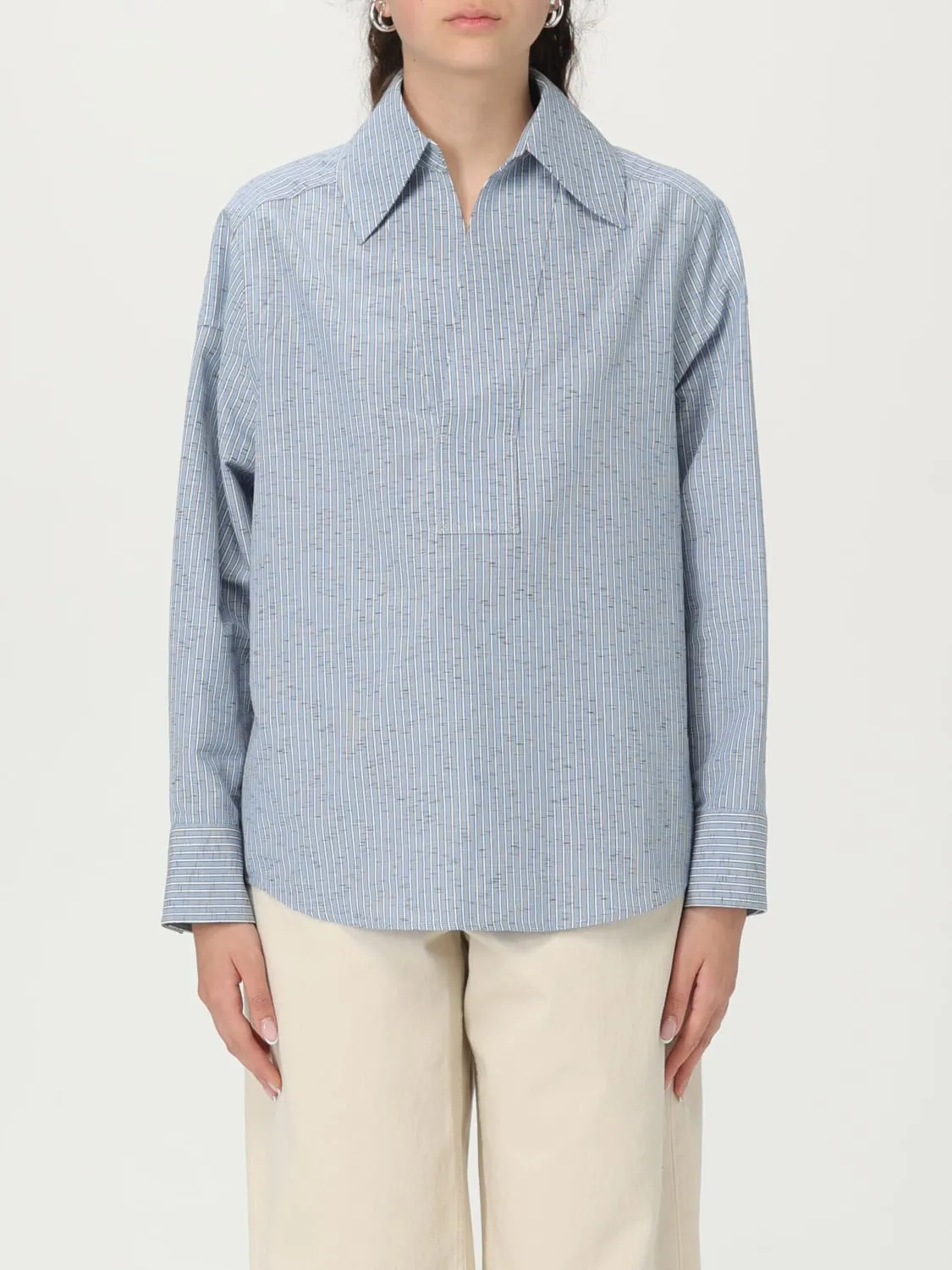Camicia Bottega Veneta in misto cotone a righe