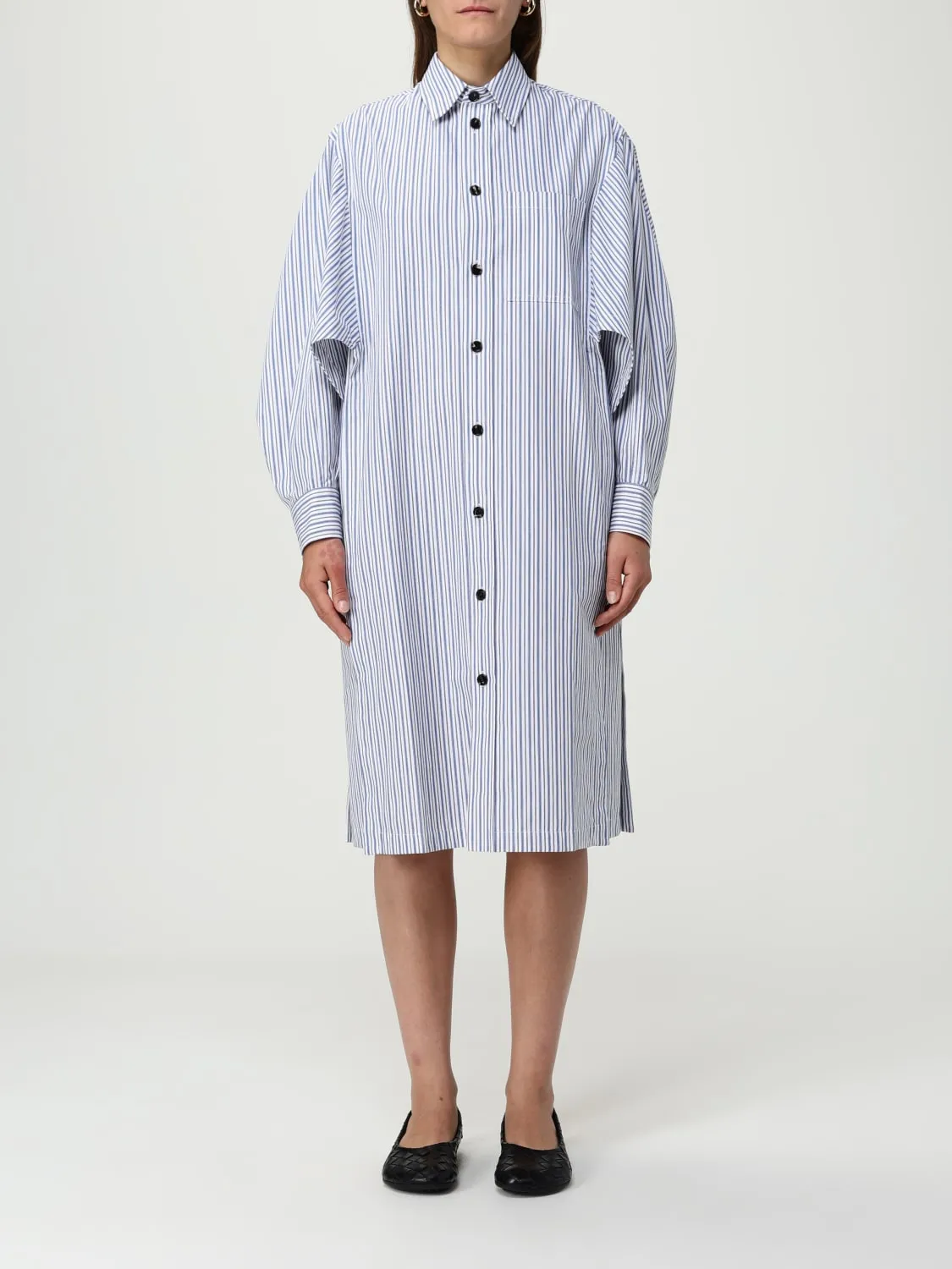 Abito chemisier Bottega Veneta in cotone a righe