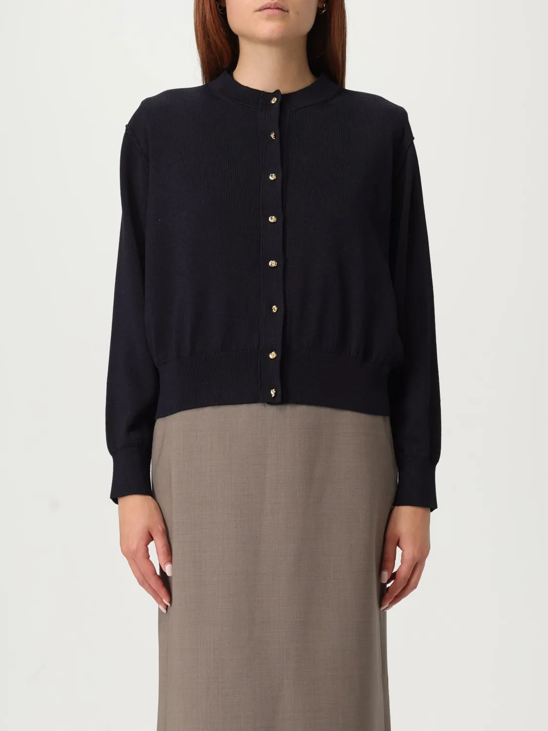 Cardigan a girocollo in misto cotone Bottega Veneta