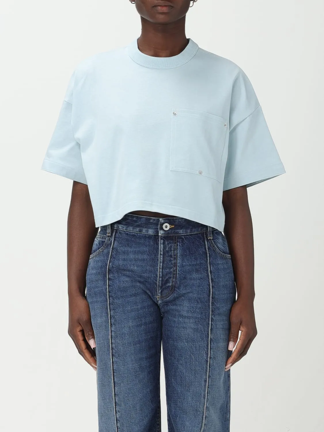 T-shirt crop V Pocket Bottega Veneta