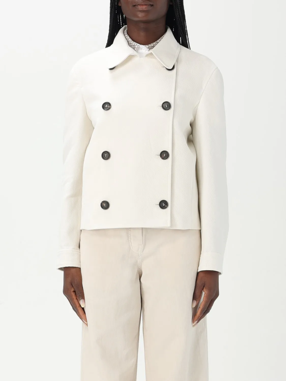 Caban doppiopetto Brunello Cucinelli in twill