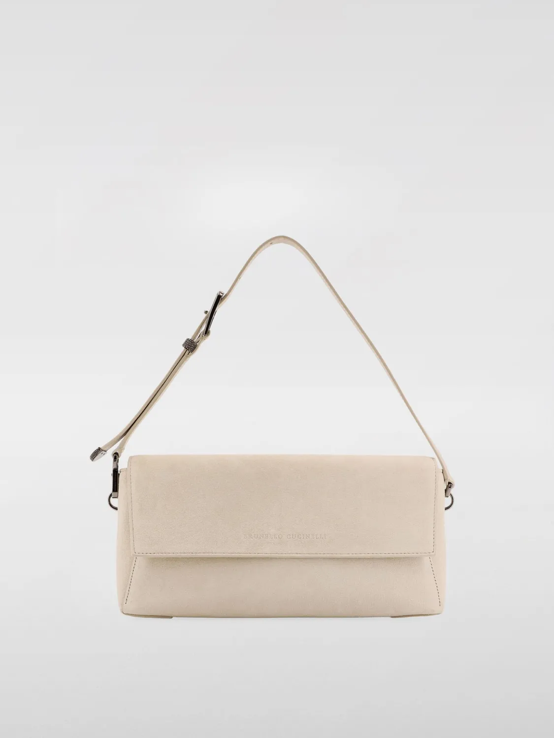 Borsa a spalla in pelle scamosciata Brunello Cucinelli