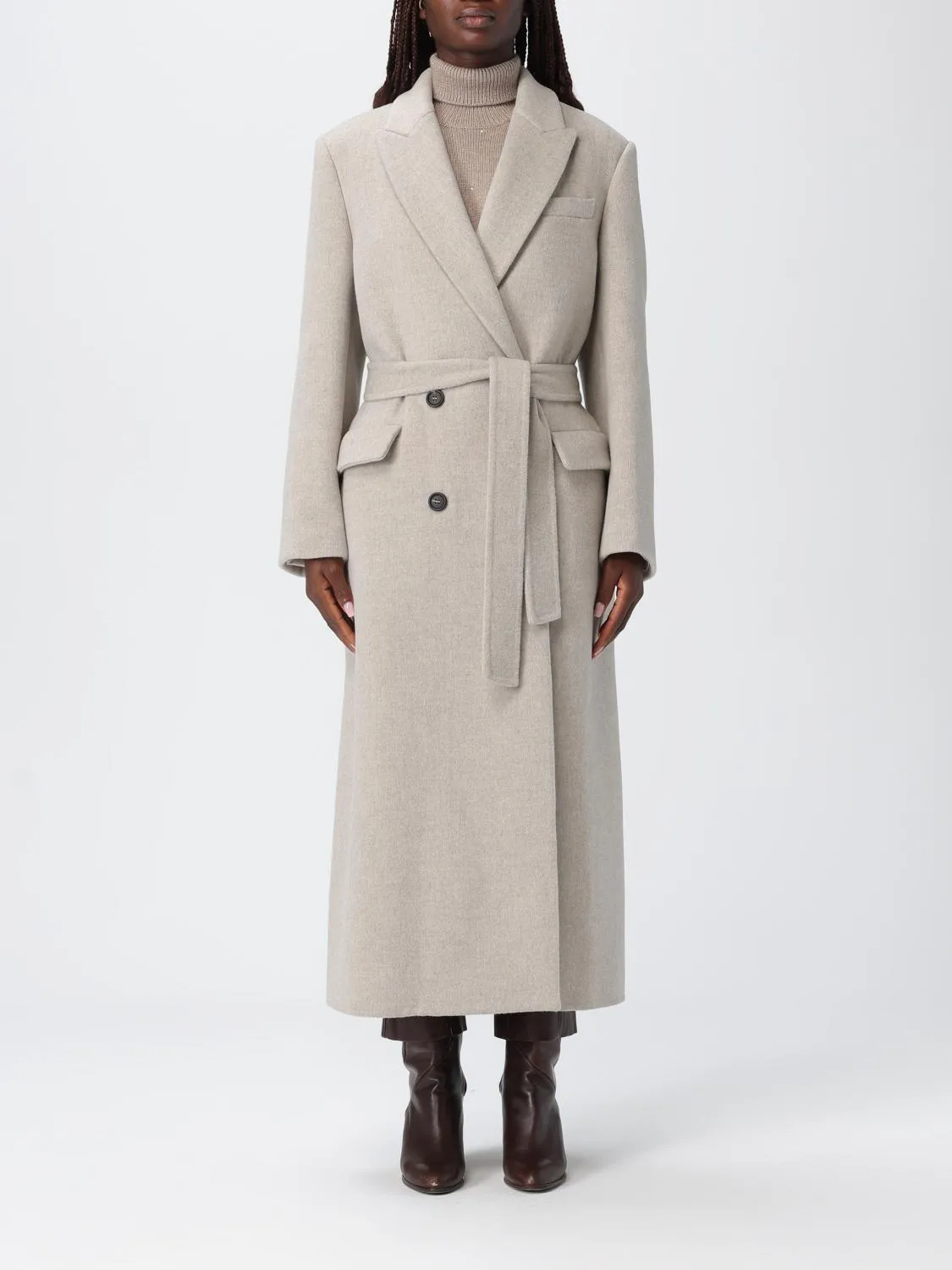 Cappotto doppiopetto Brunello Cucinelli in lana e cashmere