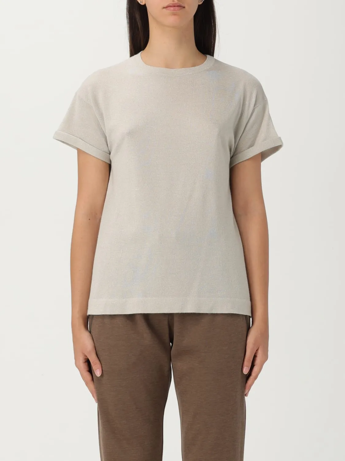 T-shirt in cashmere e seta Brunello Cucinelli