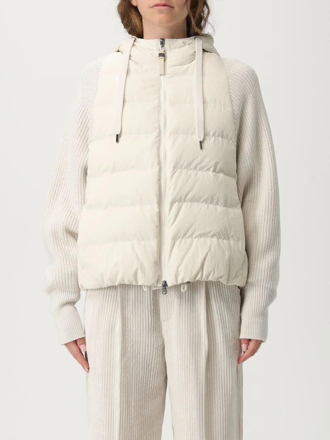 Piumino Brunello Cucinelli in nylon trapuntato e cotone