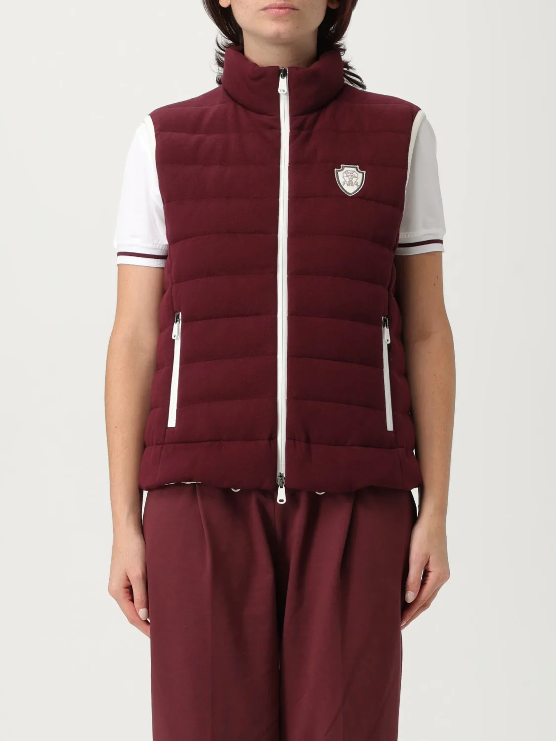 Gilet piumino in cotone imbottito Brunello Cucinelli