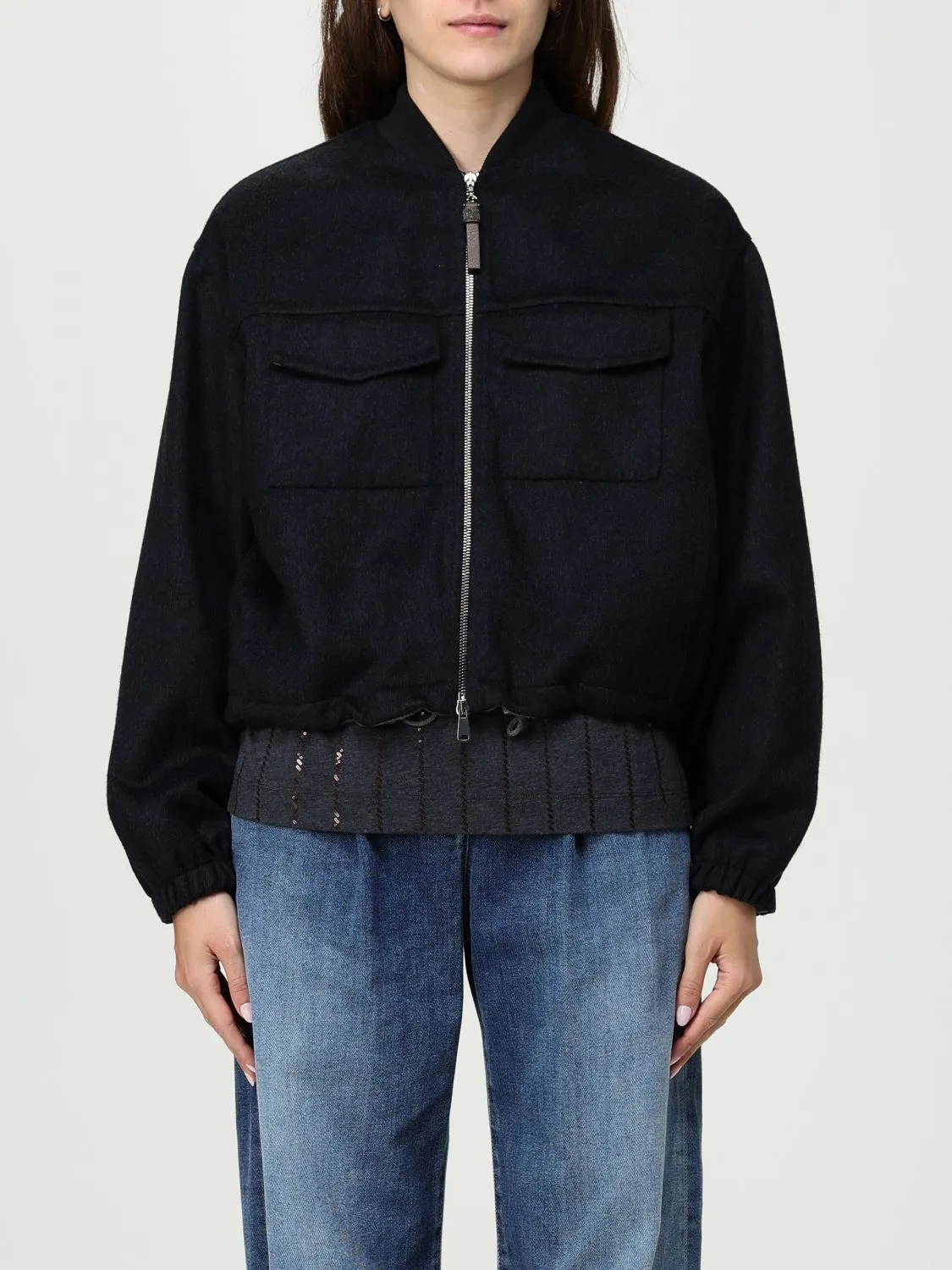 Bomber Brunello Cucinelli in lana vergine