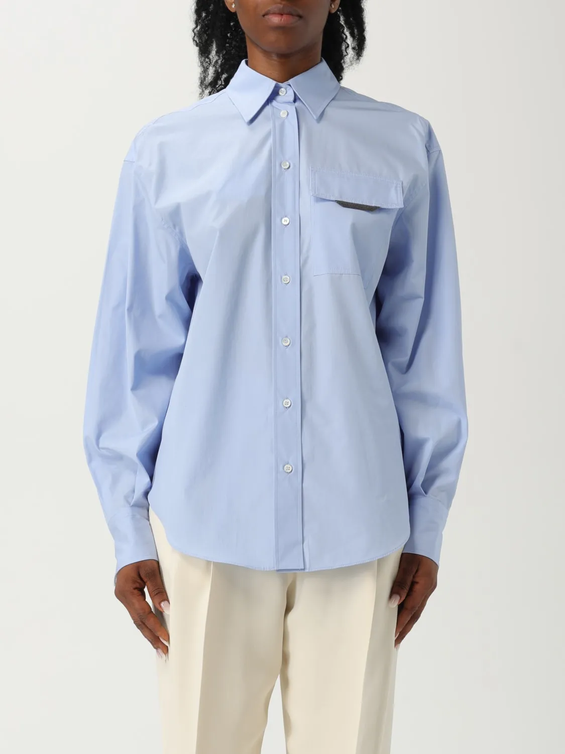 Camicia basic Brunello Cucinelli in popeline di cotone