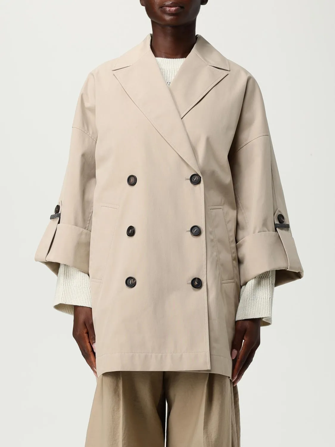 Trench doppiopetto Brunello Cucinelli in cotone