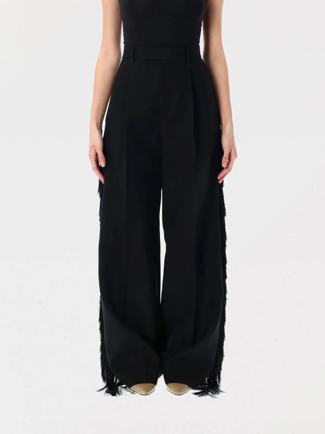 Pantalone Carven in lana con frange