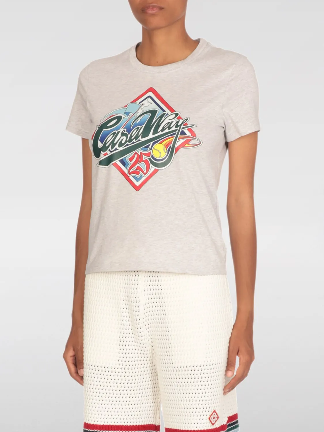 T-shirt Casablanca in cotone con slogan