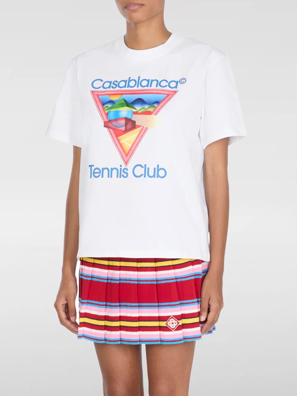T-shirt in cotone con logo Tennis Club Casablanca