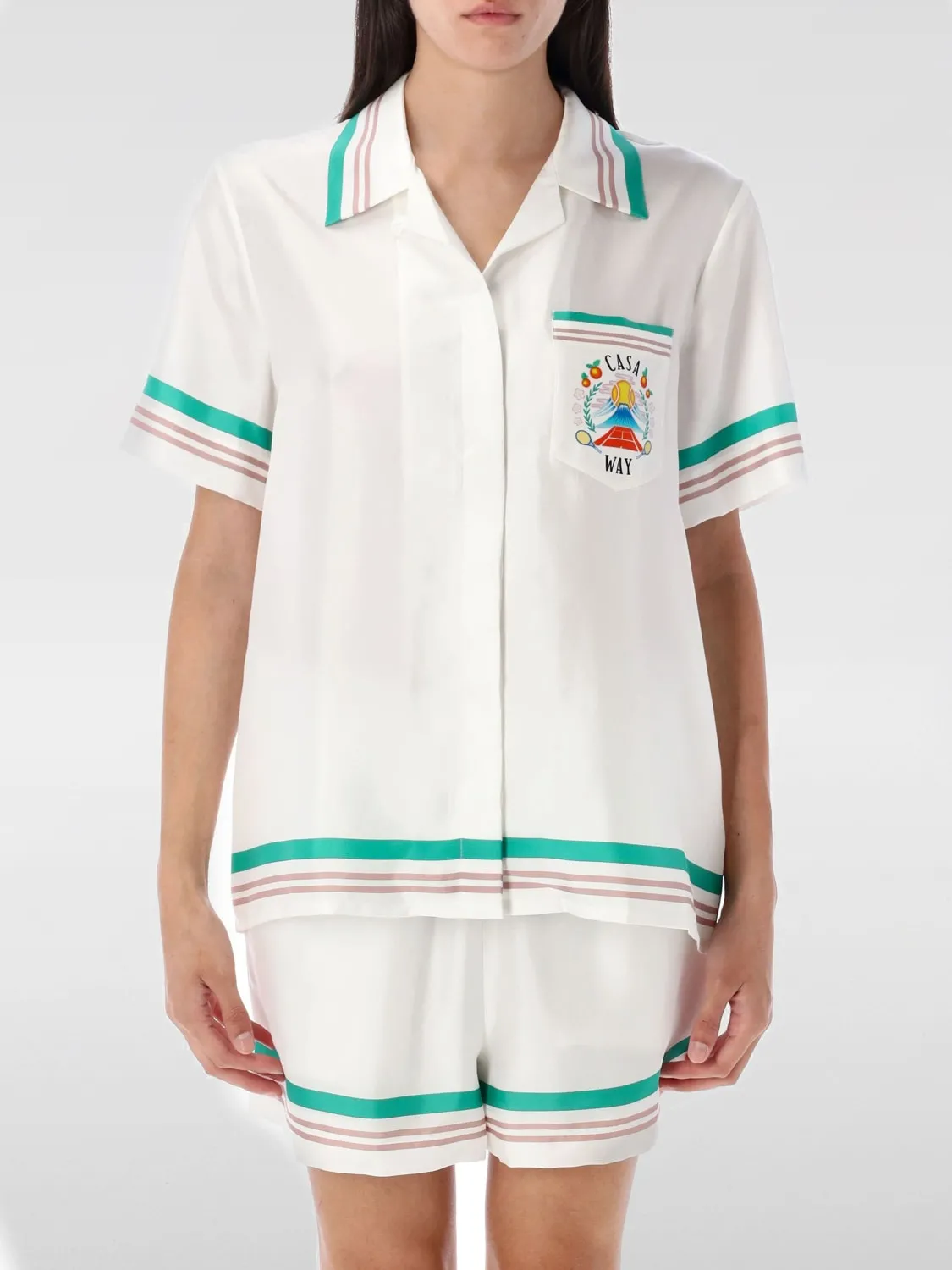 Camicia in seta stampata Casablanca