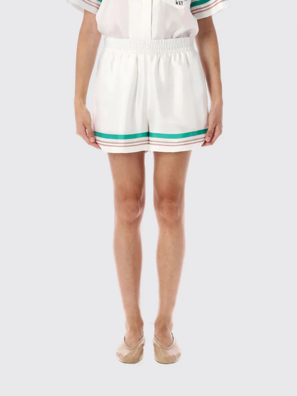 Pantaloncino Casablanca in seta con logo