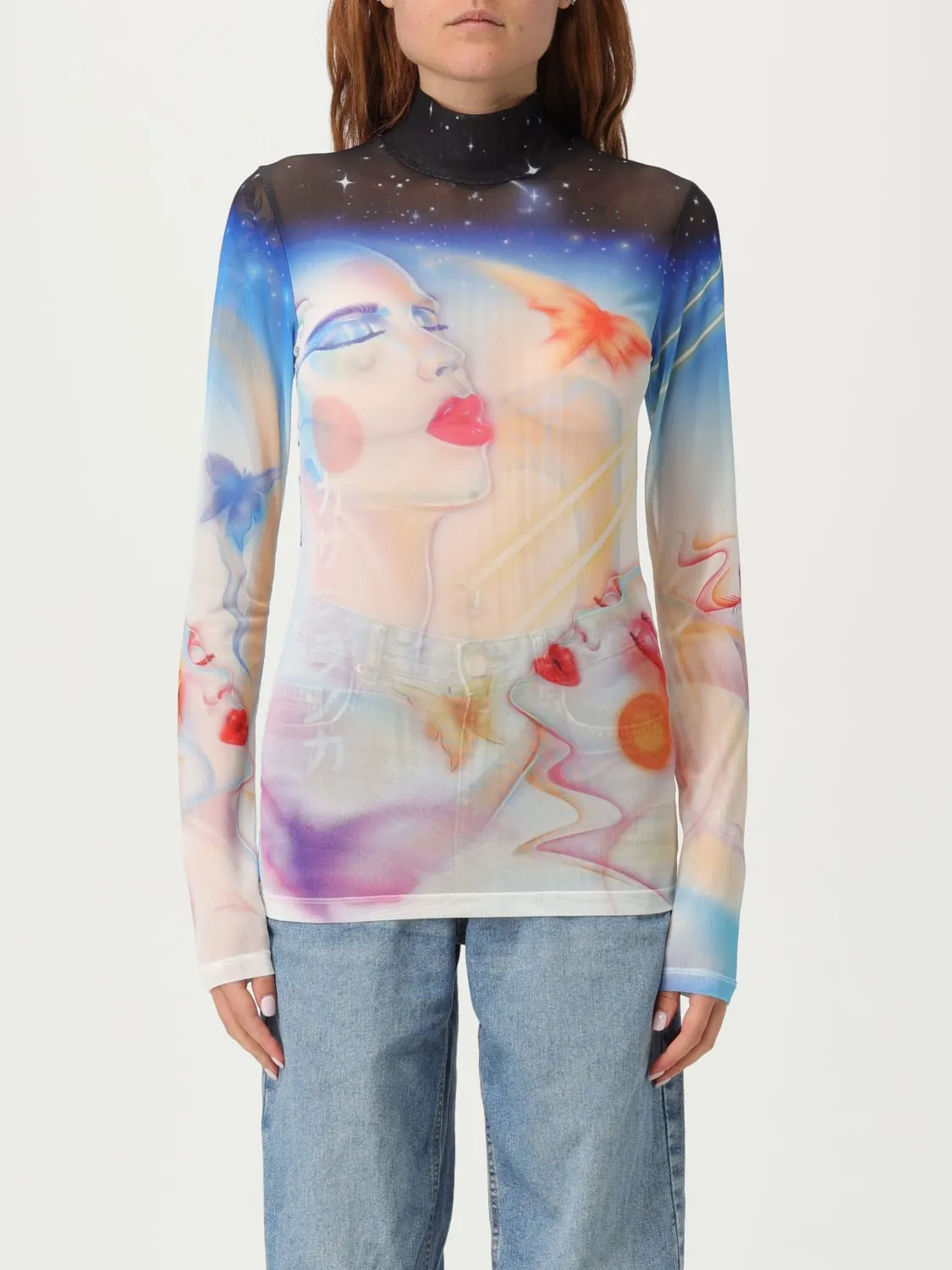 Top Casablanca in jersey stampato