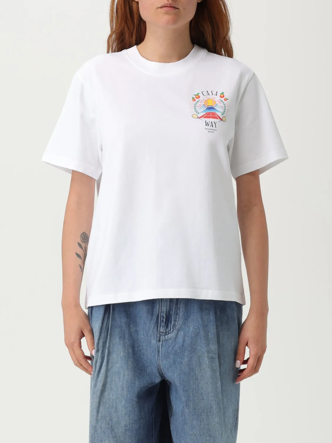 T-shirt in cotone con stampa grafica posteriore Casablanca