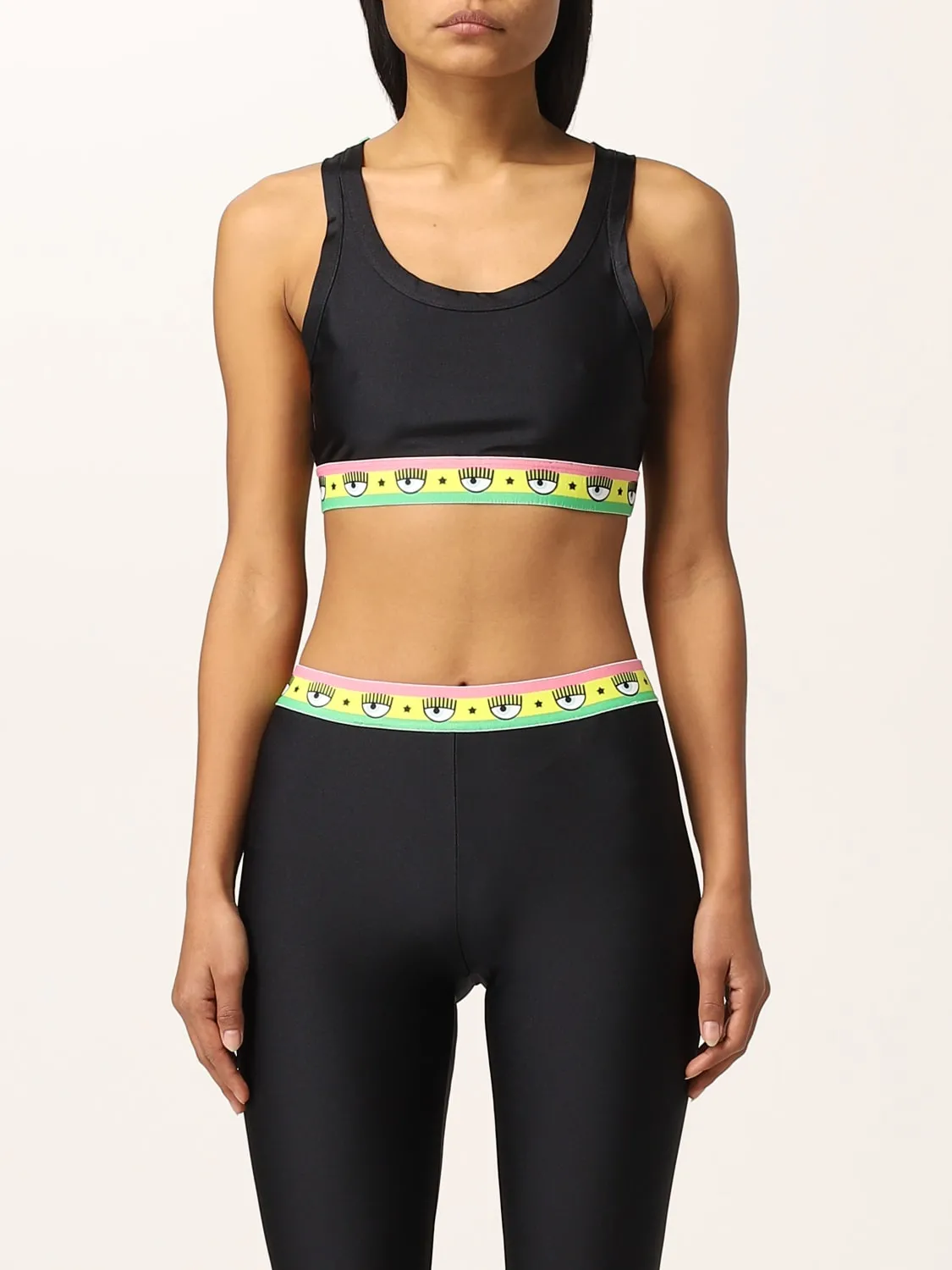 Top cropped Chiara Ferragni con banda logomania