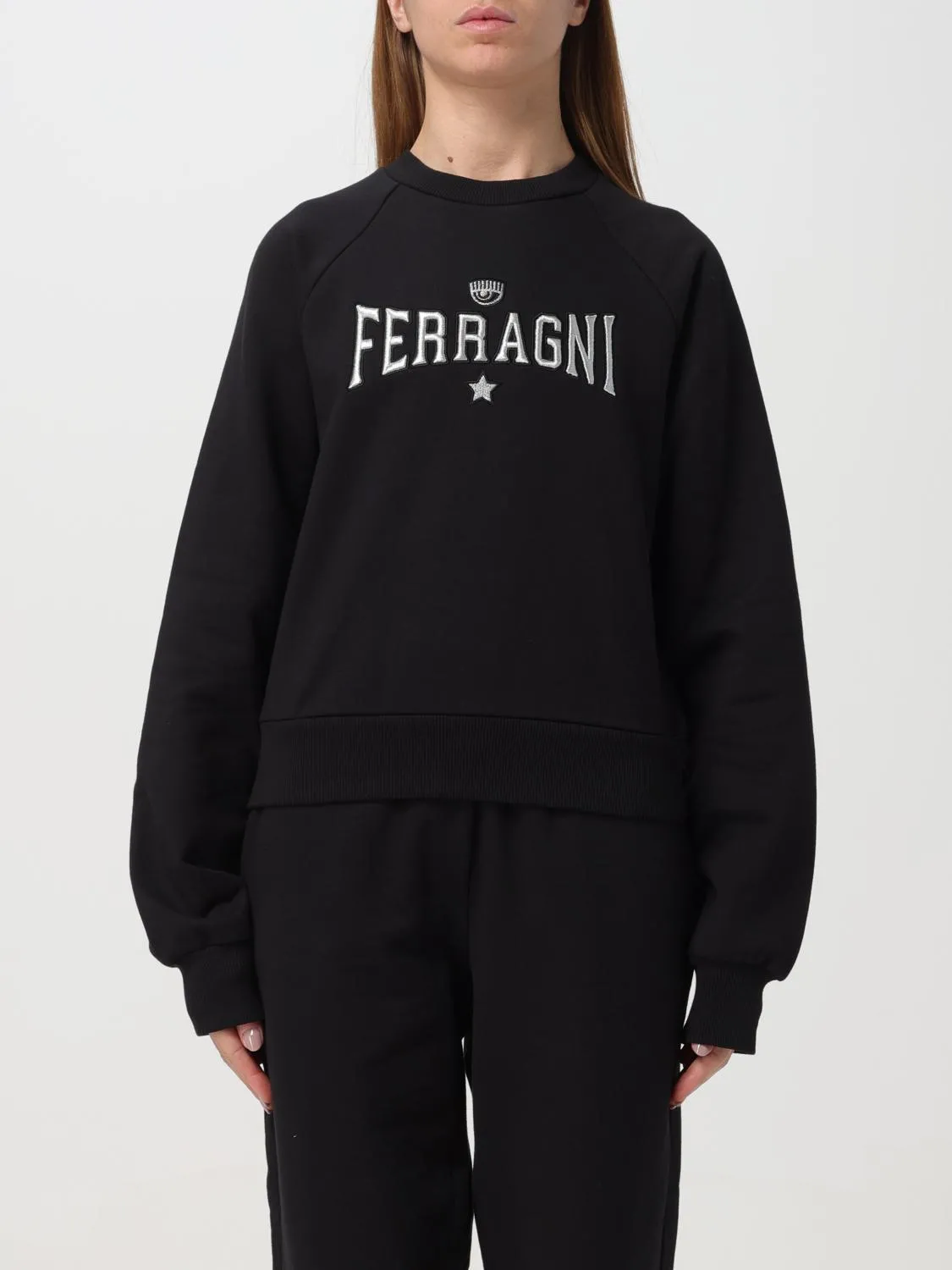 Felpa Chiara Ferragni con logo ricamato