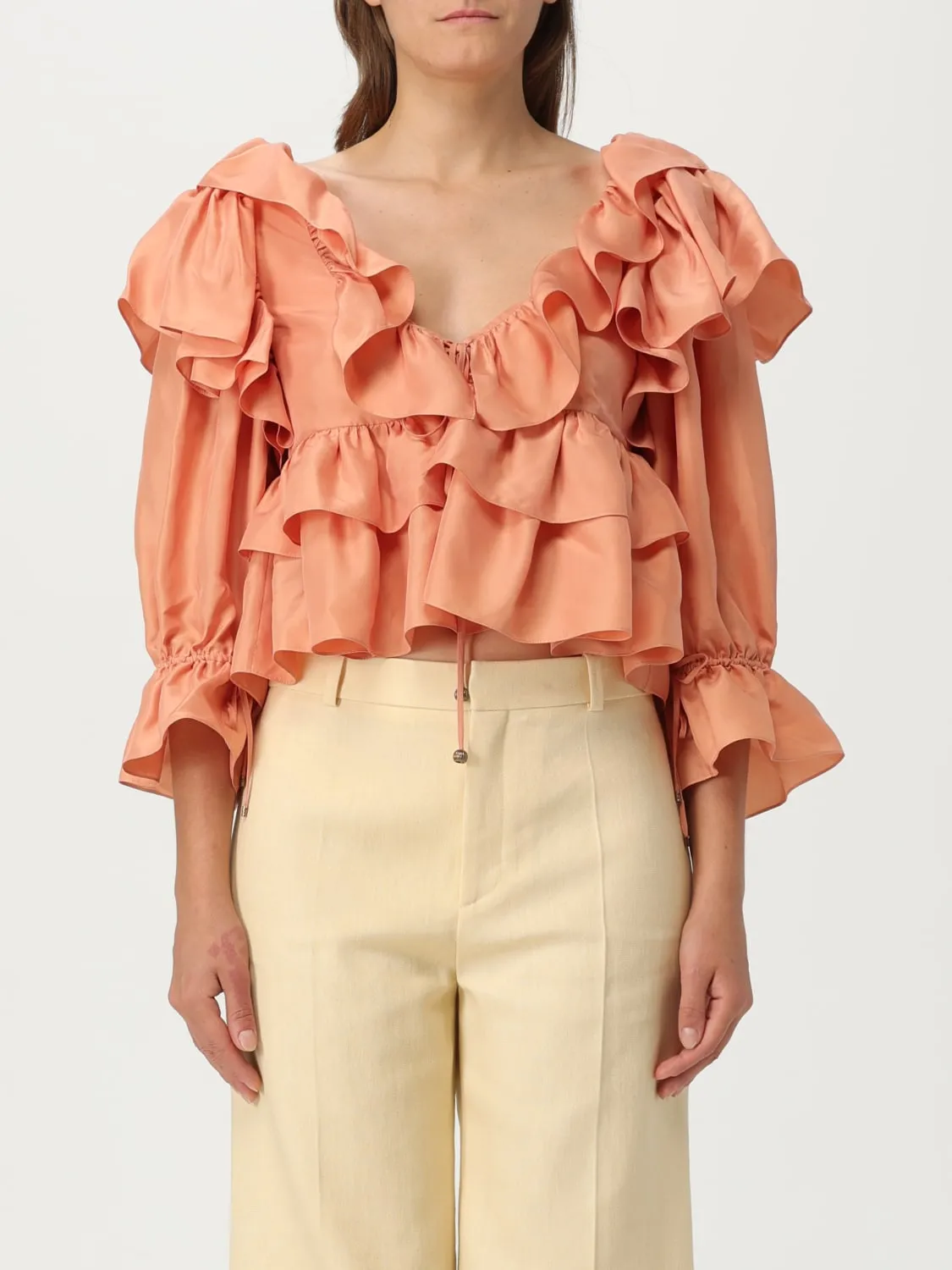 Blusa Chloé in seta con rouches
