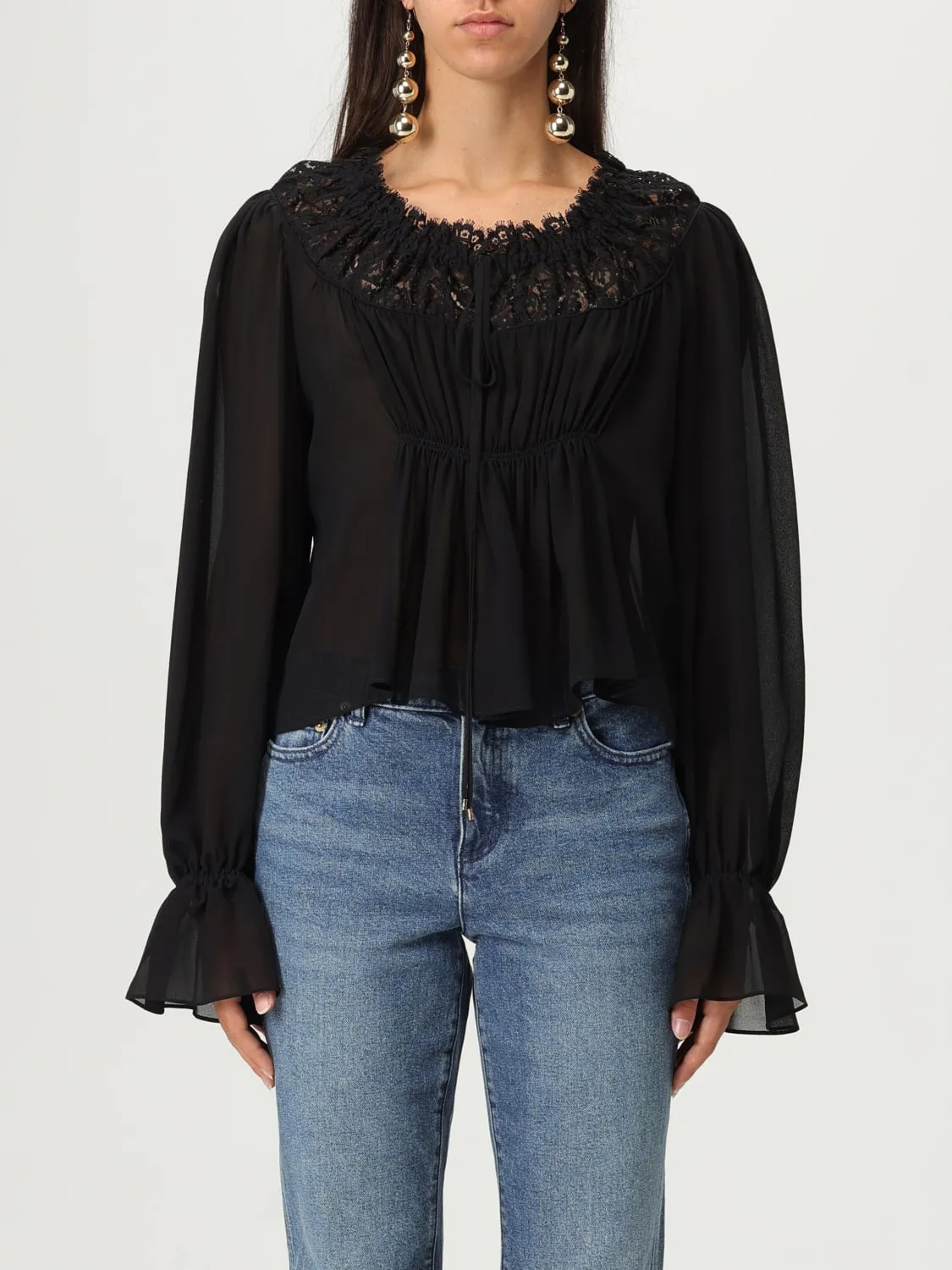 Blusa Chloé in seta arricciata