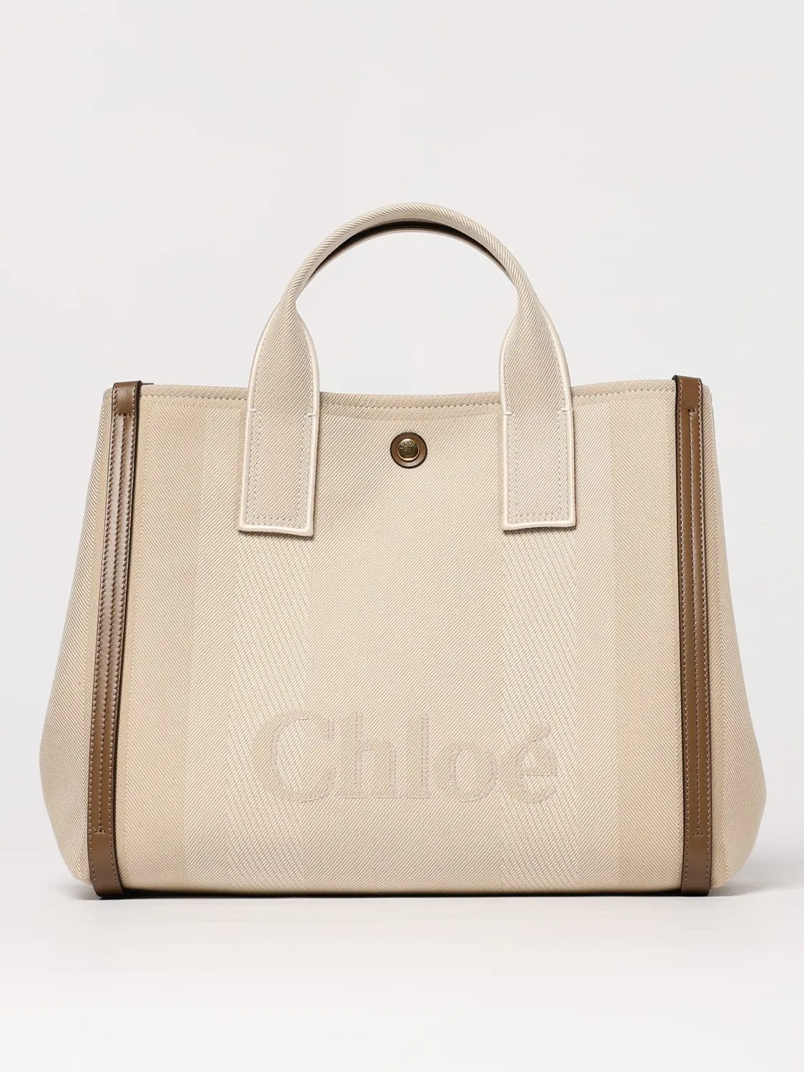 Borsa Chloè in canvas con logo jacquard