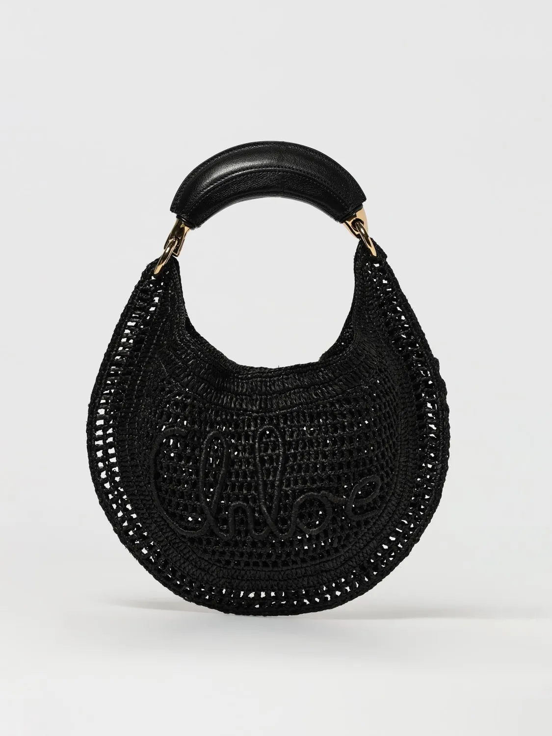 Borsa Hobo Summer Banana Chloè in rafia crochet