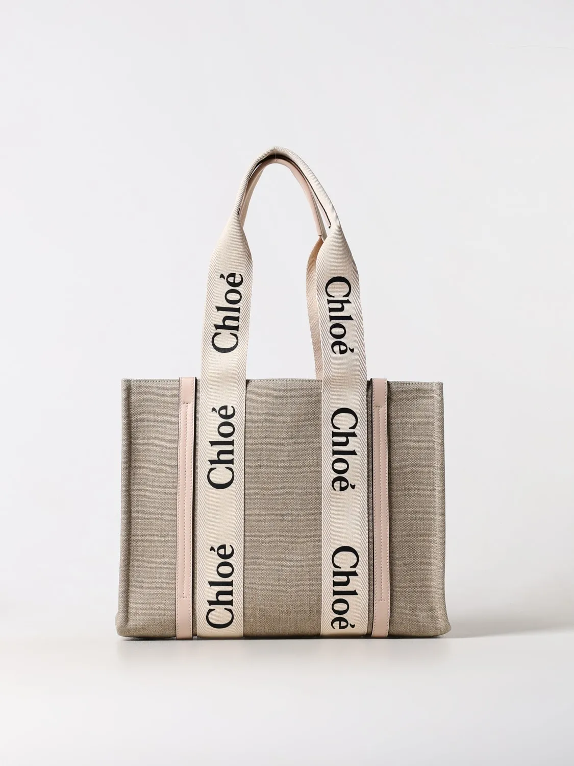 Borsa Woody Chloè in canvas e pelle