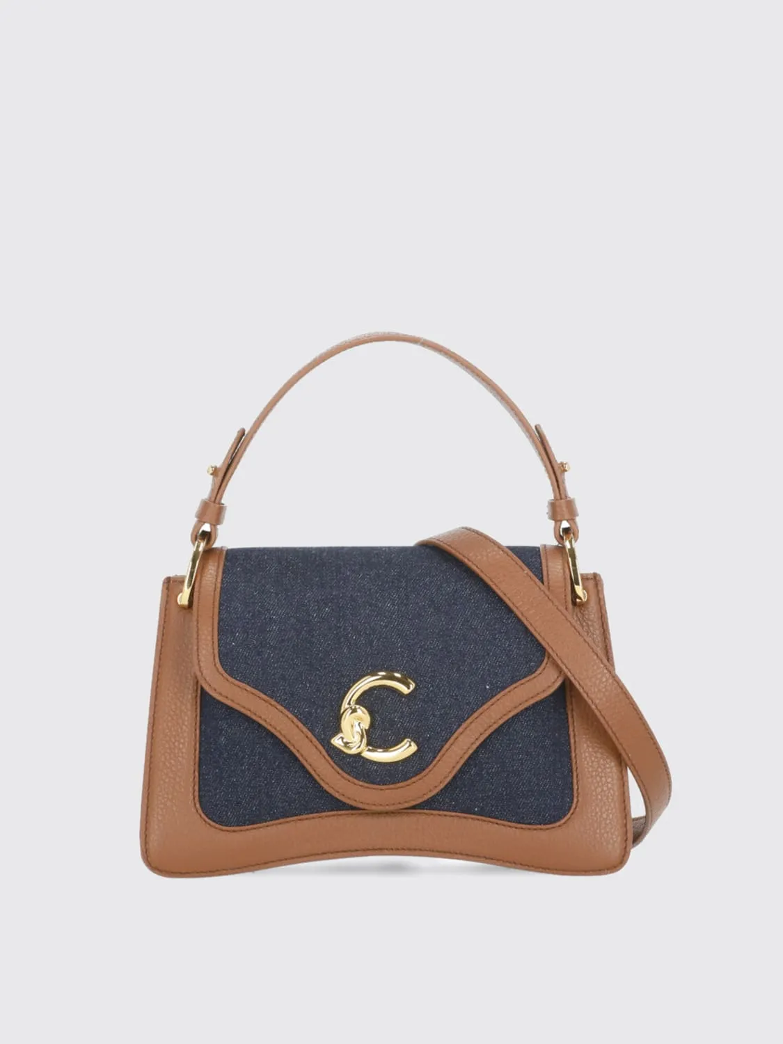 Borsa C-Me Coccinelle in denim di cotone e pelle a grana