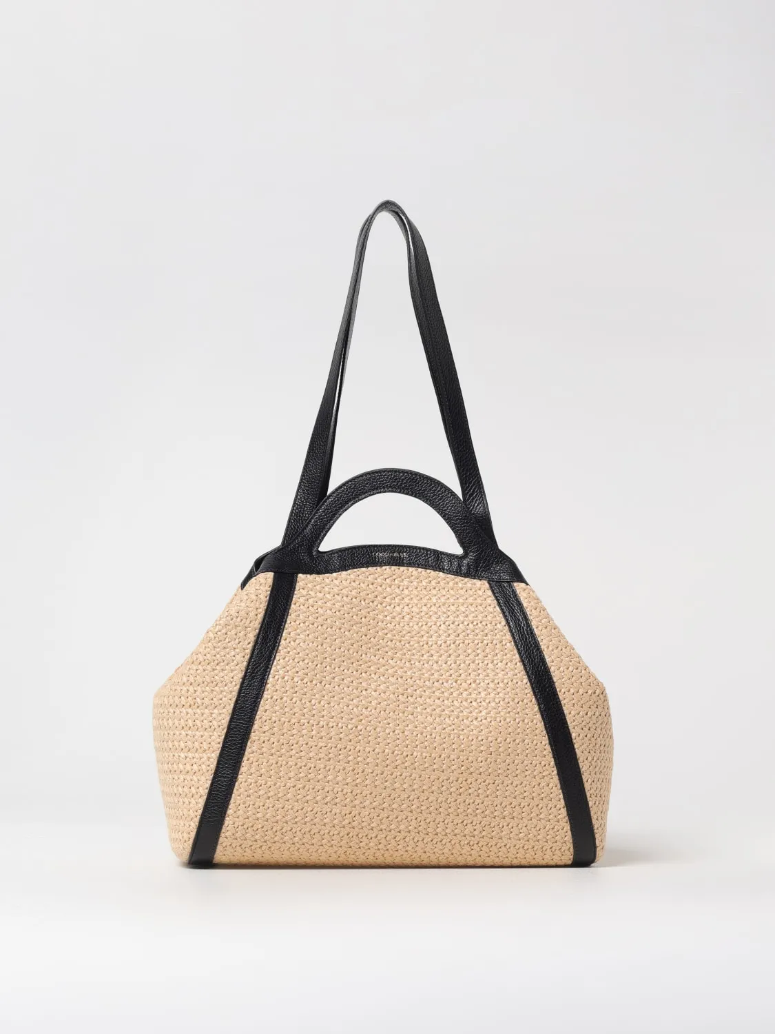 Borsa Amalia Coccinelle in rafia e pelle a grana