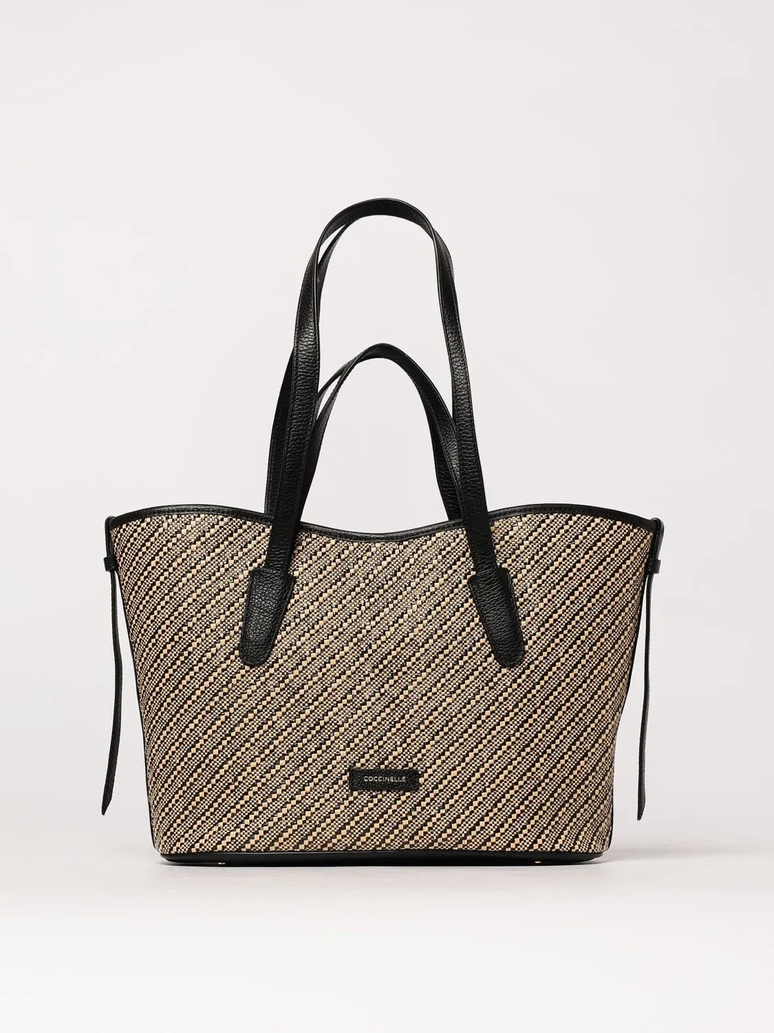 Borsa Never Without Medium Coccinelle in rafia e pelle