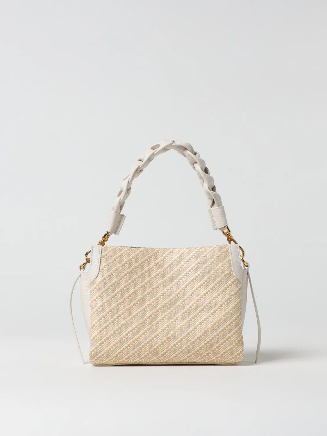 Borsa Boheme Coccinelle in pelle a grana e rafia