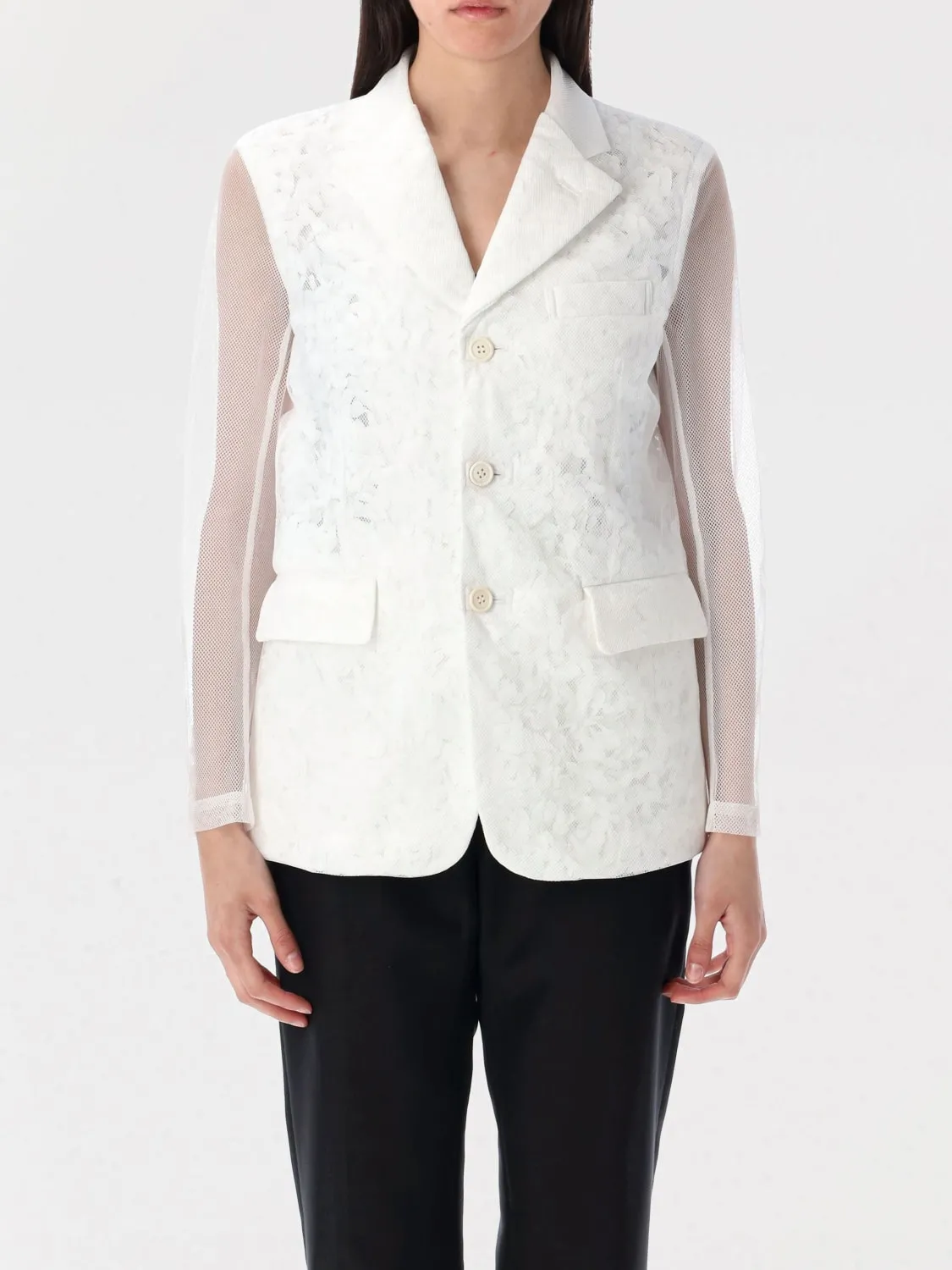 Blazer in tulle con fiori Comme Des Garcons