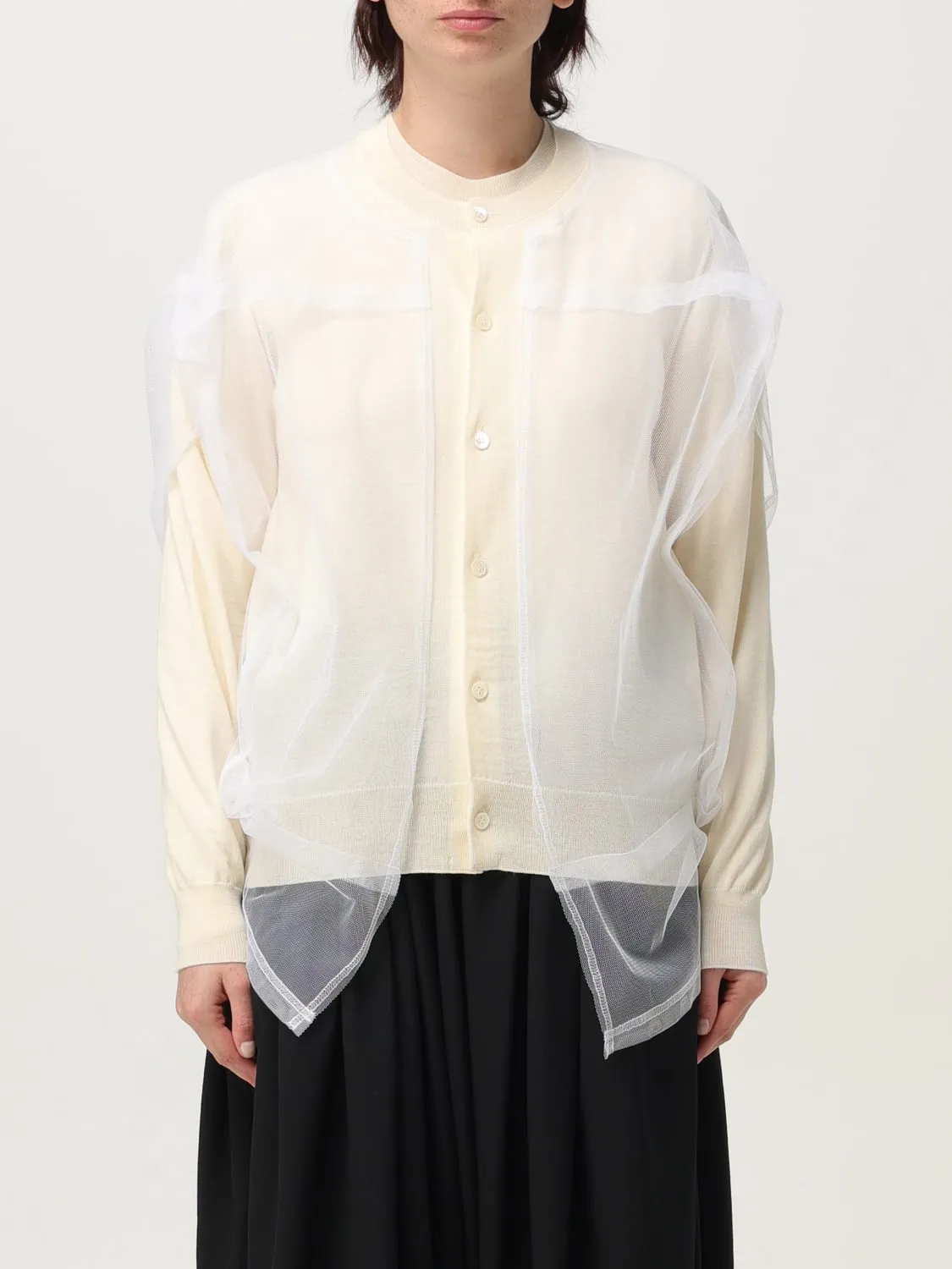 Cardigan in lana e tulle Comme Des Garcons