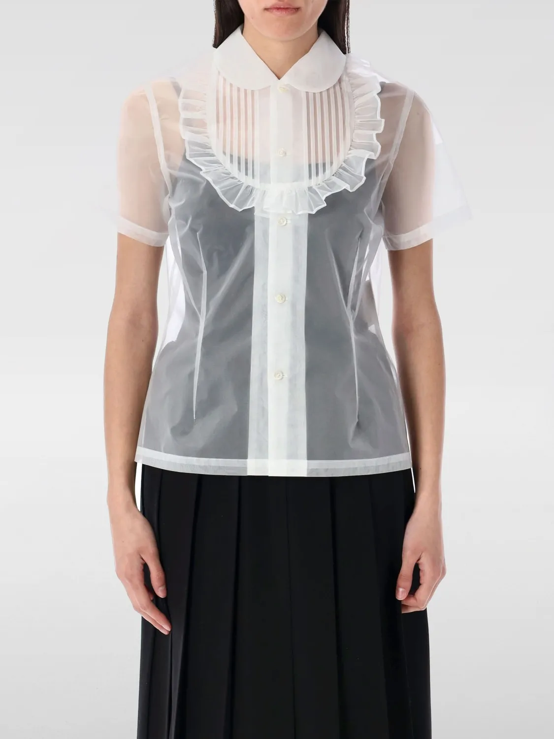 Camicia Comme Des Garçons in nylon con plastron
