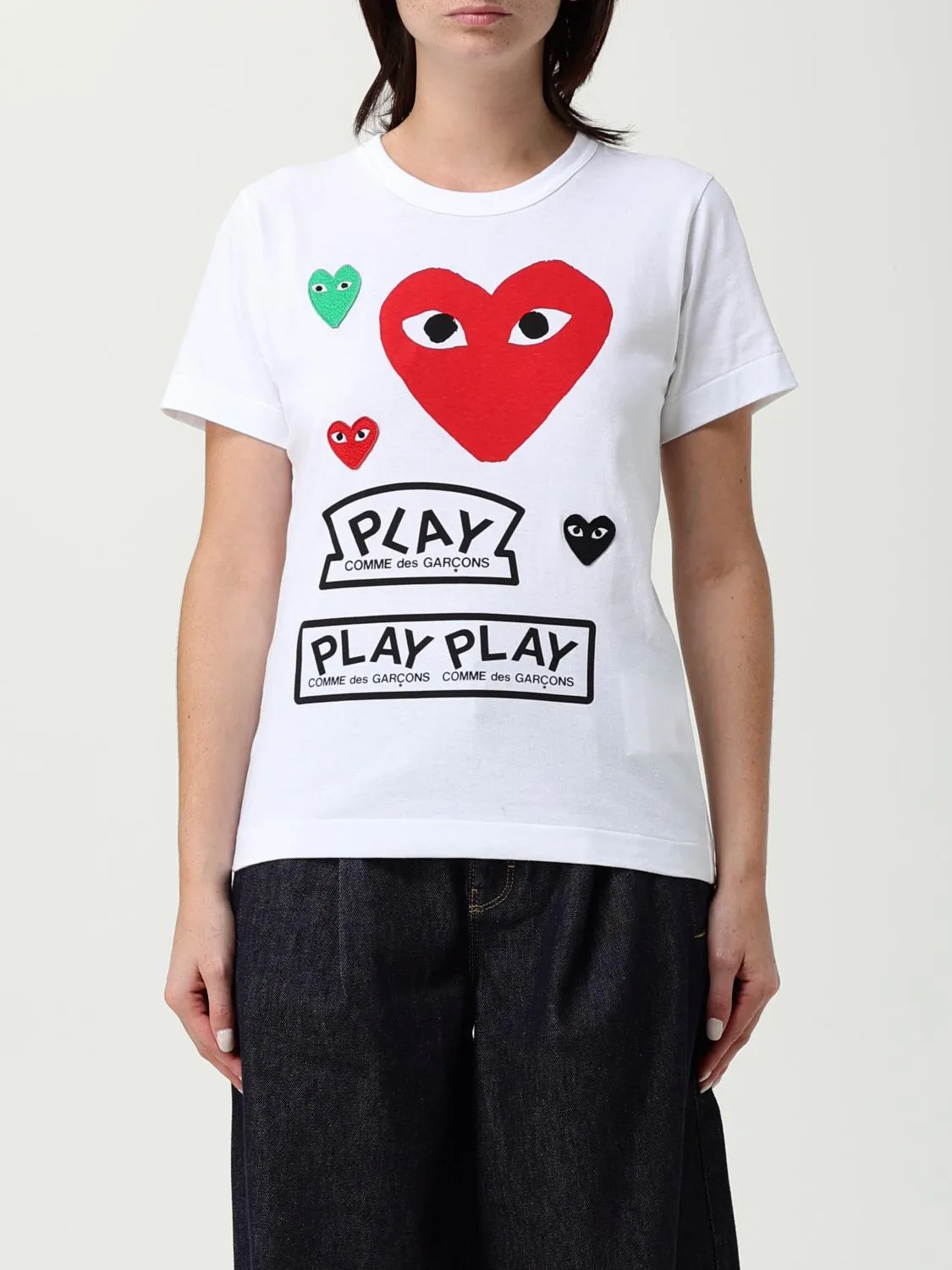 T-shirt in cotone stampata Comme Des Garcons Play