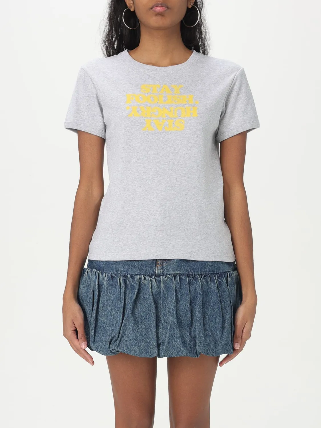 T-shirt in cotone con stampa slogan Coperni