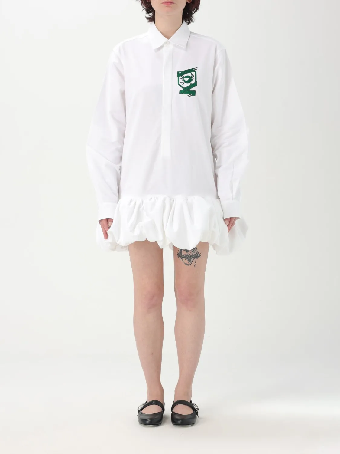 Abito chemisier Coperni in cotone con logo