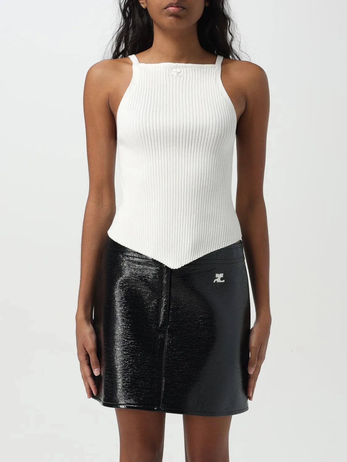 Canotta Courrèges in misto viscosa